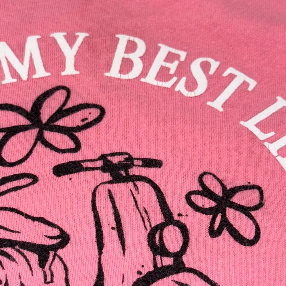 Old Navy Girls Short Sleeve Graphic Shirt Living My Best Life - Size L|G (10-12)